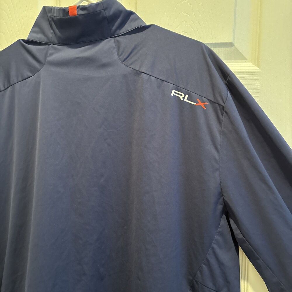 RLX Ralph Lauren PGA Windbreaker Jacket Men's XL 1/4 Zip Pullover Pocket Navy - Picture 10 of 15